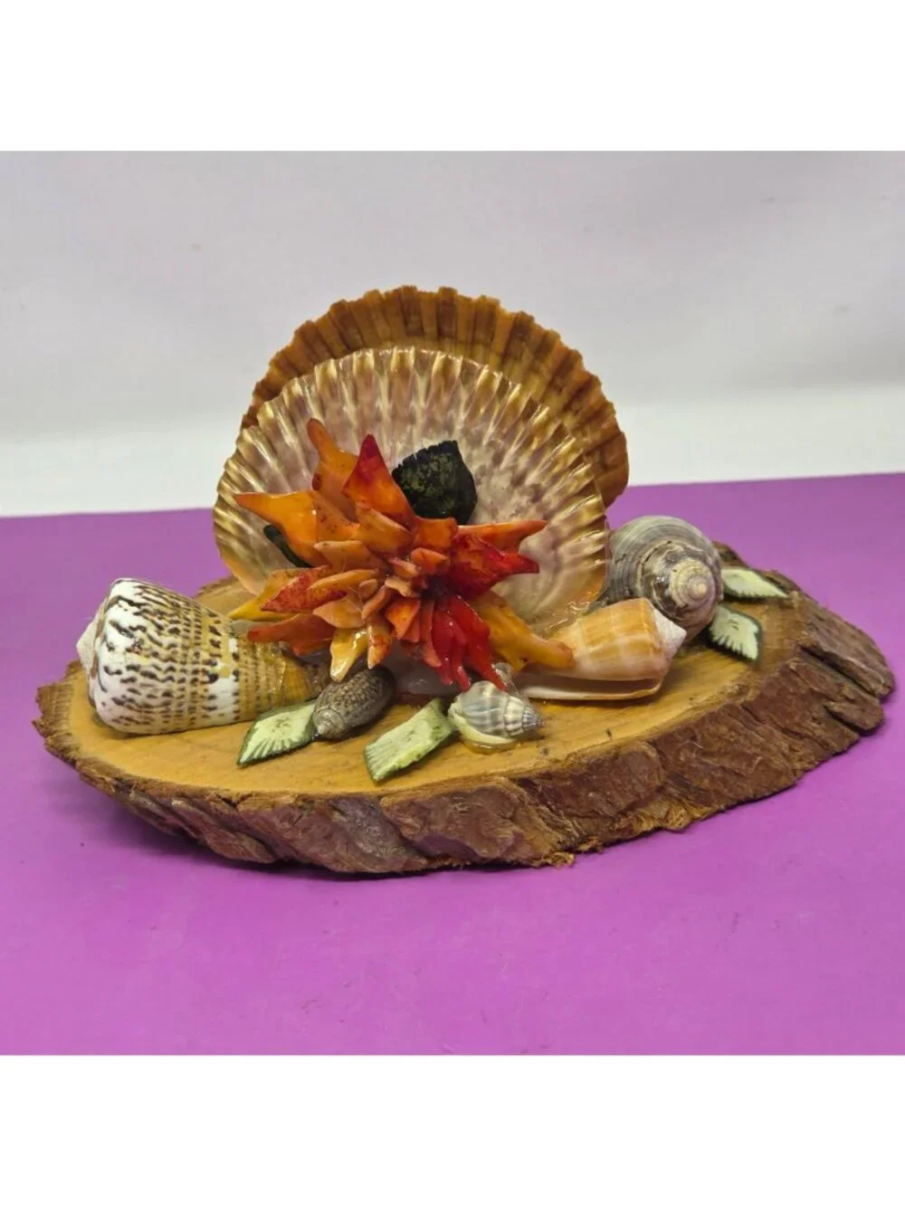 Handcrafted The Bayou84 Coastal Decor Shell Flower Napkin Holder/Napkin Rings